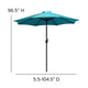 Teal |#| 35inch Square Faux Teak Patio Table, 4 Chairs and Teal 9FT Patio Umbrella with Base