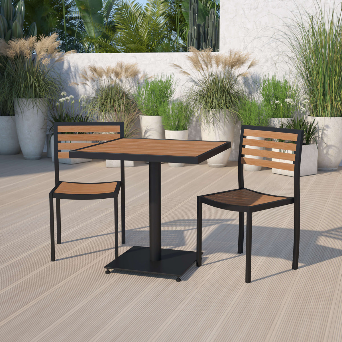 Poly Slats Outdoor Table and Chair Set XU-DG-10456033- – Best Chiavari Chairs