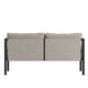 Beige |#| Black Steel Frame Loveseat with Included Beige Cushions and Storage Pockets