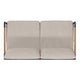 Light Gray |#| Black Aluminum Frame Loveseat with Teak Arm Accents and Beige Cushions