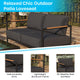 Charcoal |#| Black Aluminum Frame Loveseat with Teak Arm Accents and Charcoal Cushions