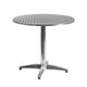 31.5inch Round Aluminum Indoor-Outdoor Table Set with 2 Slat Back Chairs