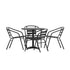 Lila 31.5'' Round Aluminum Indoor-Outdoor Table Set with 4 Slat Back Chairs