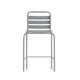 Silver |#| Commercial Silver Indoor-Outdoor Restaurant Stacking Stool with Triple Slat Back