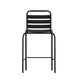 Black |#| Commercial Black Indoor-Outdoor Restaurant Stacking Stool with Triple Slat Back