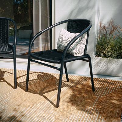 Lila Rattan Indoor-Outdoor Restaurant Stack Chair - View 2