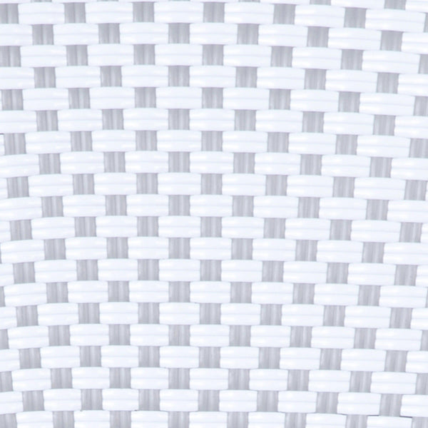 White & Navy Rattan/Natural Frame |#| Indoor/Outdoor Commercial Glass Top Bistro Table in White/Navy