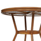White & Navy Rattan/Natural Frame |#| Indoor/Outdoor Commercial Glass Top Bistro Table in White/Navy