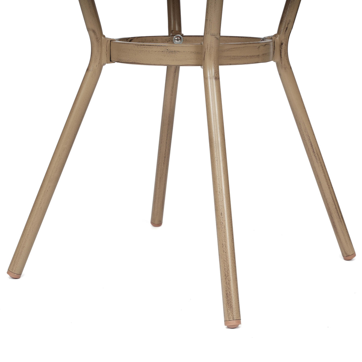 Natural & White Rattan/Light Natural Frame |#| Indoor/Outdoor Commercial Glass Top Bistro Table in Natural/White