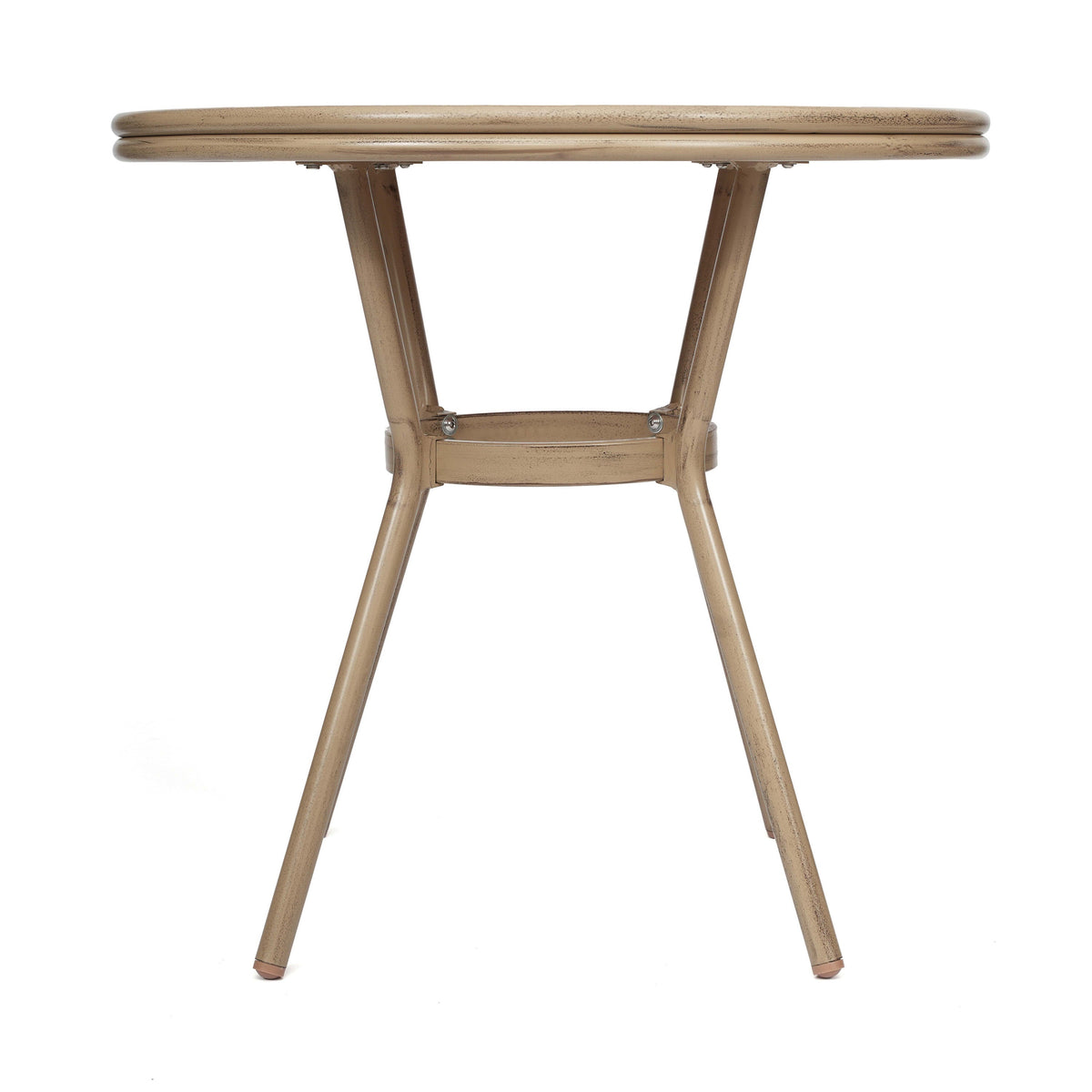Natural & White Rattan/Light Natural Frame |#| Indoor/Outdoor Commercial Glass Top Bistro Table in Natural/White