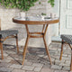 Black & White Rattan/Natural Frame |#| Indoor/Outdoor Commercial Glass Top Bistro Table in Black/White
