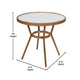 White & Navy Rattan/Natural Frame |#| Indoor/Outdoor Commercial Bistro Set with Table and 4 Chairs in Wht/Navy