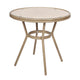 Natural & White Rattan/Light Natural Frame |#| Indoor/Outdoor Commercial Bistro Set with Table and 4 Chairs in Nat/Wht