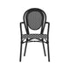 Black & White/Black Frame |#| All-Weather Commercial Paris Chair with Black Metal Frame-Black/White