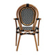 Black & White/Natural Frame |#| All-Weather Commercial Paris Chair with Bamboo Print Metal Frame-Black/White