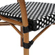 Black & White/Natural Frame |#| All-Weather Commercial Paris Chair with Bamboo Print Metal Frame-Black/White