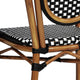 Black & White/Natural Frame |#| All-Weather Commercial Paris Chair with Bamboo Print Metal Frame-Black/White