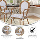 White & Gray/Natural Frame |#| All-Weather Commercial Paris Chair with Bamboo Print Metal Frame-White/Gray