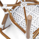 White & Gray/Natural Frame |#| All-Weather Commercial Paris Chair with Bamboo Print Metal Frame-White/Gray