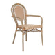 Natural & White/Light Natural Frame |#| All-Weather Commercial Paris Chair with Bamboo Print Metal Frame-Natural/White
