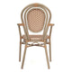 Natural & White/Light Natural Frame |#| All-Weather Commercial Paris Chair with Bamboo Print Metal Frame-Natural/White