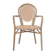 Natural & White/Light Natural Frame |#| All-Weather Commercial Paris Chair with Bamboo Print Metal Frame-Natural/White