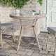 Black & White Textilene/Light Natural Frame |#| Indoor/Outdoor Commercial Glass Top Bistro Table in Black/White