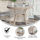 Black & White Textilene/Light Natural Frame |#| Indoor/Outdoor Commercial Glass Top Bistro Table in Black/White