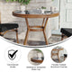Black Textilene/Natural Frame |#| Indoor/Outdoor Commercial Glass Top Bistro Table in Black