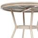 Black & White Textilene/Light Natural Frame |#| Indoor/Outdoor Commercial Bistro Set with Table and Two Chairs in Blk/Wht