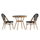 Black Textilene/Natural Frame |#| Indoor/Outdoor Commercial Bistro Set with Table and Two Chairs in Black