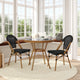 Black Textilene/Natural Frame |#| Indoor/Outdoor Commercial Bistro Set with Table and Two Chairs in Black