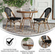 Black Textilene/Natural Frame |#| Indoor/Outdoor Commercial Bistro Set with Table and Two Chairs in Black