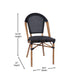 Black Textilene/Natural Frame |#| Indoor/Outdoor Commercial Bistro Set with Table and Two Chairs in Black