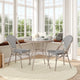 Black & White Textilene/Light Natural Frame |#| Indoor/Outdoor Commercial Bistro Set with Table and Two Chairs in Blk/Wht