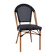 Black Textilene/Natural Frame |#| Indoor/Outdoor Commercial Bistro Set with Table and Two Chairs in Black