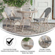 Black & White Textilene/Light Natural Frame |#| Indoor/Outdoor Commercial Bistro Set with Table and Two Chairs in Blk/Wht