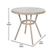 Black & White Textilene/Light Natural Frame |#| Indoor/Outdoor Commercial Bistro Set with Table and Two Chairs in Blk/Wht