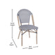 Black & White Textilene/Light Natural Frame |#| Indoor/Outdoor Commercial Bistro Set with Table and Two Chairs in Blk/Wht