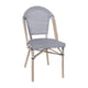 Black & White Textilene/Light Natural Frame |#| Indoor/Outdoor Commercial Bistro Set with Table and Two Chairs in Blk/Wht