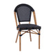 Black/Natural Frame |#| All-Weather Commercial Paris Chair with Natural Aluminum Frame-Black