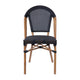 Black/Natural Frame |#| All-Weather Commercial Paris Chair with Natural Aluminum Frame-Black