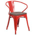 Metal Chair with Wood Seat and Arms