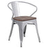 Metal Chair with Wood Seat and Arms