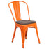 Metal Stackable Chair with Wood Seat