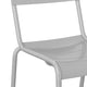 Silver |#| Modern Commercial Grade 2 Slat Indoor/Outdoor Steel Dining Chair in Quicksilver