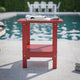 Red |#| Commercial Grade All-Weather Adirondack Style Patio Side Table in Red