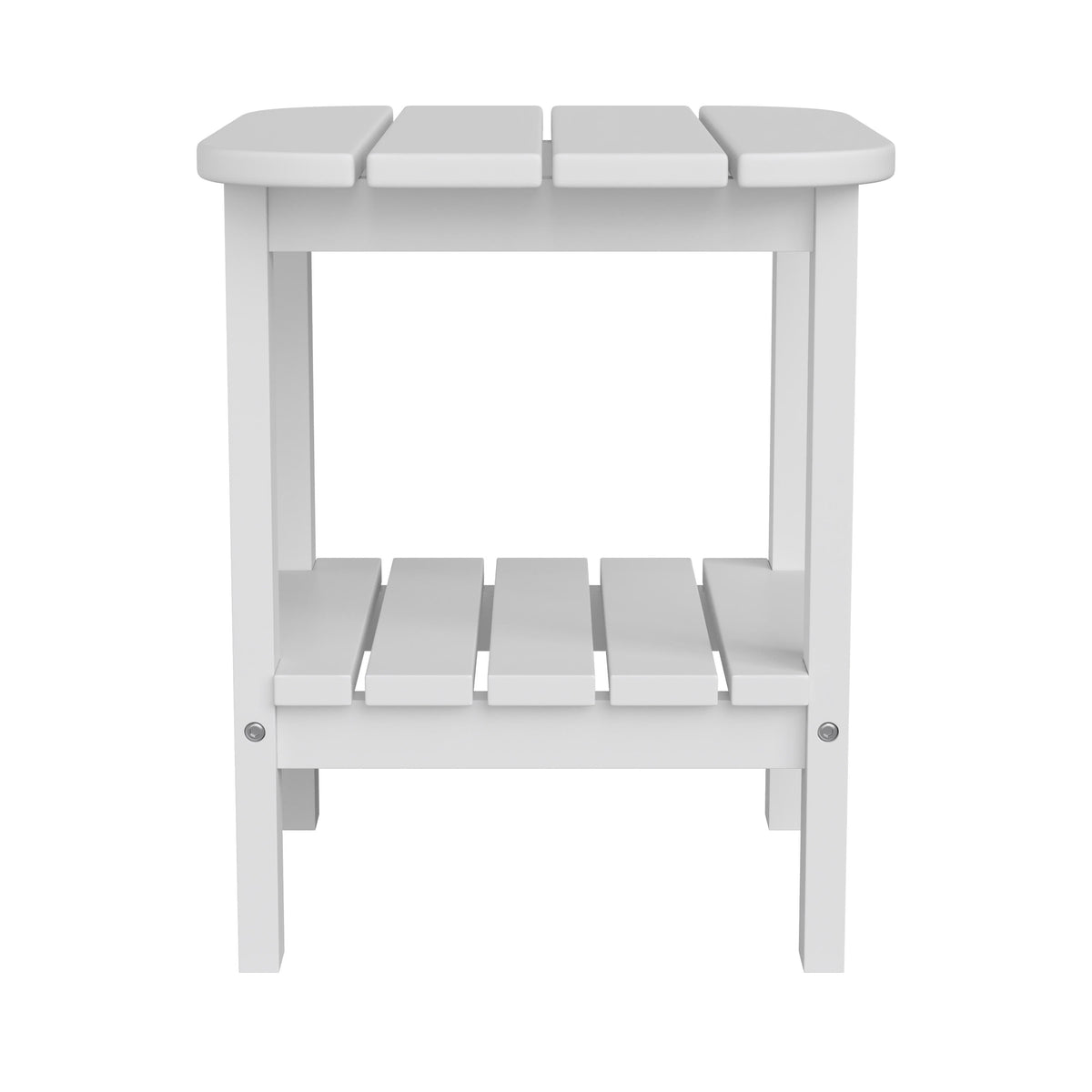 White |#| Commercial Grade All-Weather Adirondack Style Patio Side Table in White