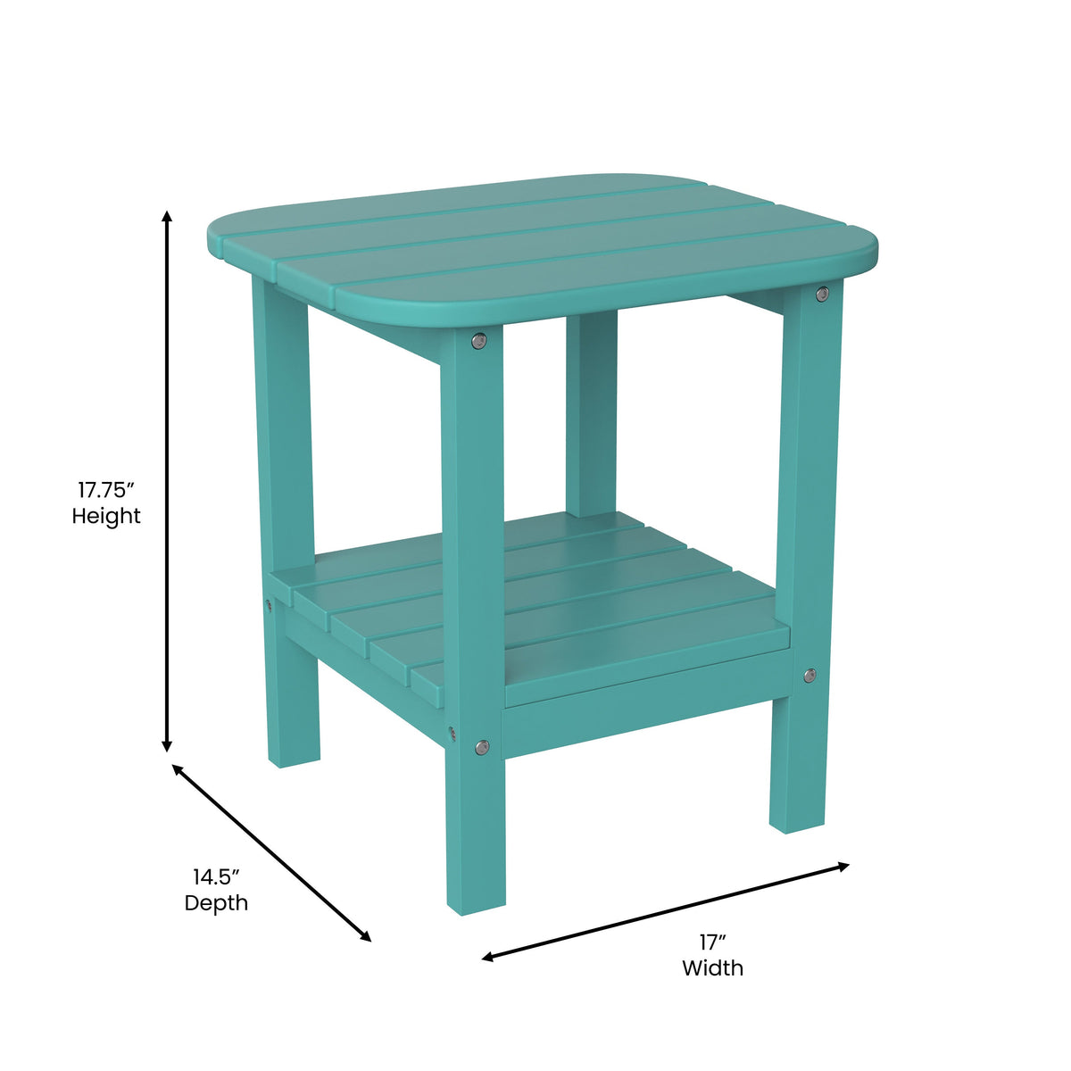 Blue |#| Commercial Grade All-Weather Adirondack Style Patio Side Table in Blue