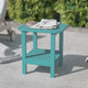 Blue |#| Commercial Grade All-Weather Adirondack Style Patio Side Table in Blue